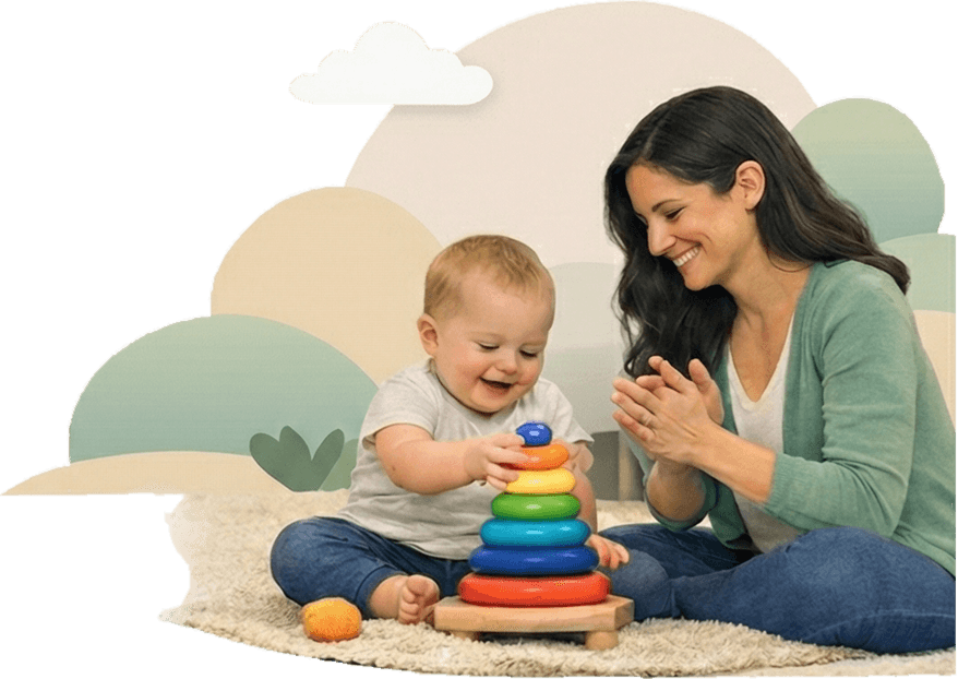 Parent and child playing together